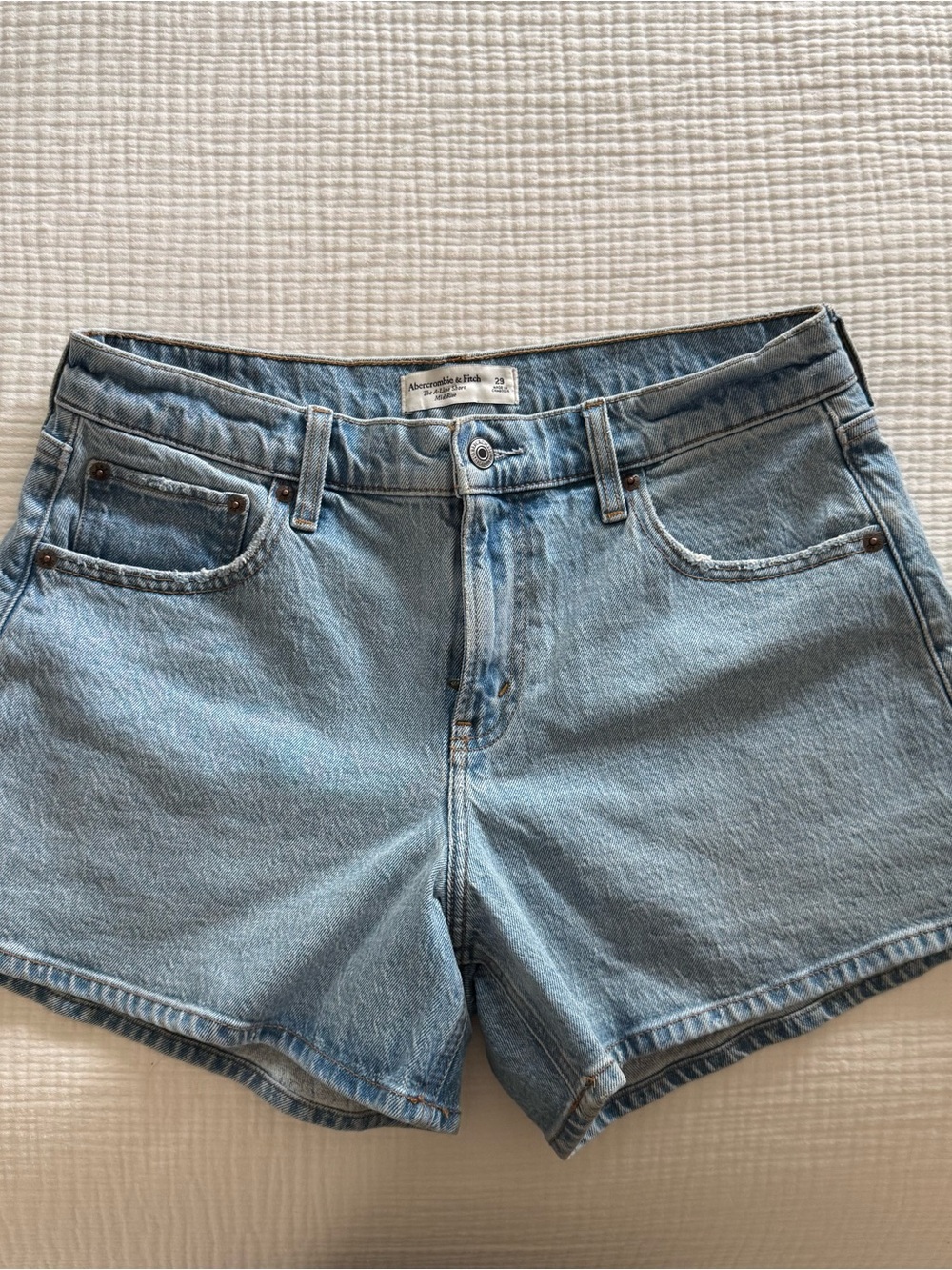 Abercrombie & Fitch The A-Line Short Mid Rise Denim Jean Shorts